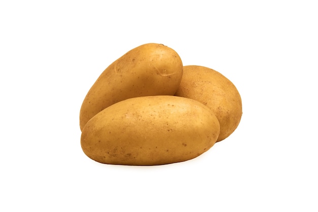 Deliziose tre patate su bianco