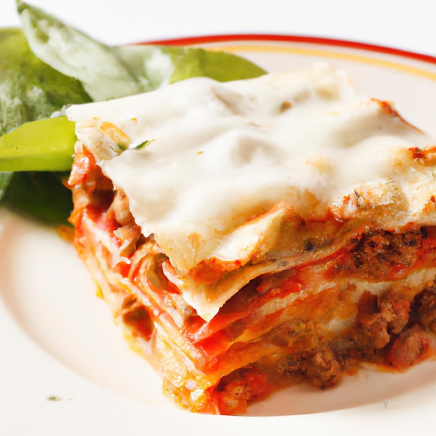 Delicious traditional classic meat lasagna Italian food AI generated