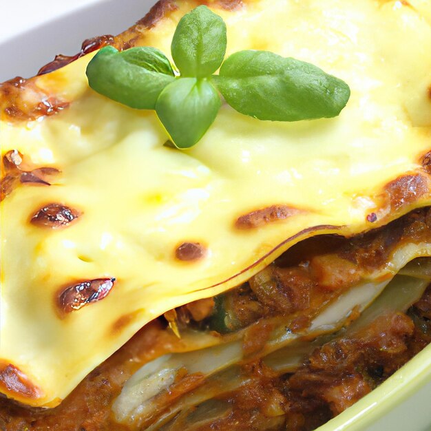 Photo delicious traditional classic meat lasagna italian food ai generated