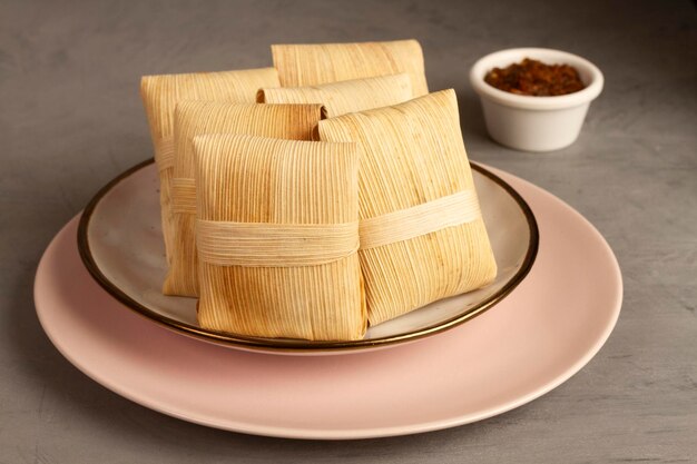 Delicious traditional tamales food assortment