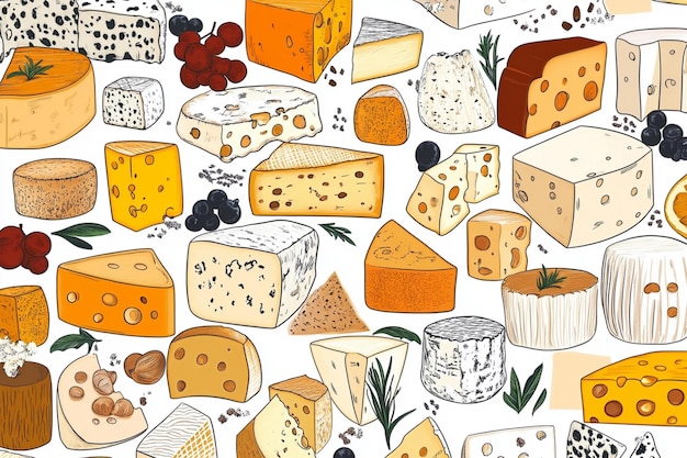 a delicious variety of cheeses