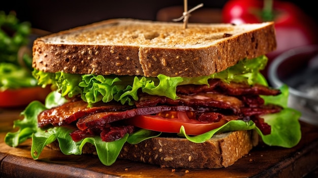 Delicious vegan sandwich with a crunchy texture a
