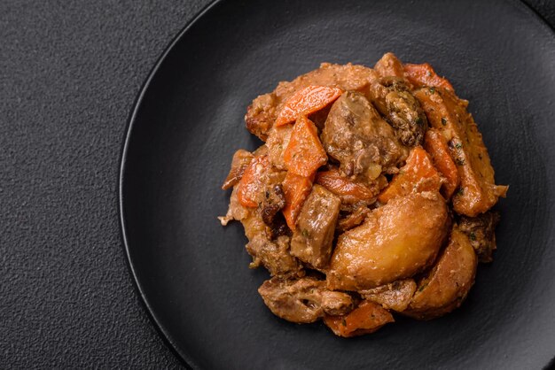 Foto delizioso stufato di verdure di carne di manzo e patate