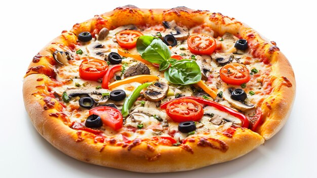 Delicious vegetarian pizza with champignon mushrooms Generative Ai