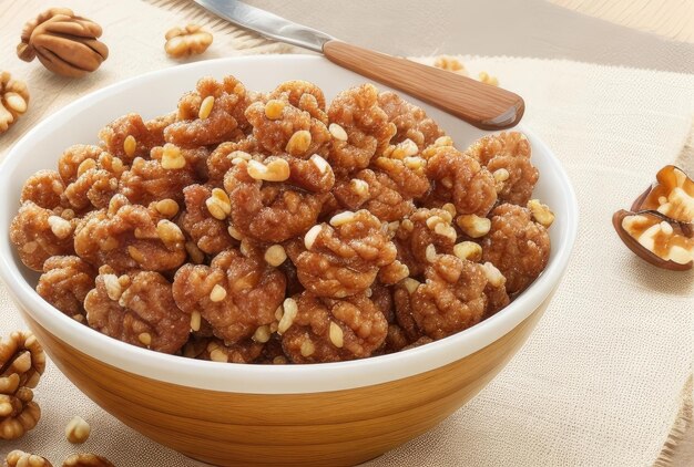 Photo delicious walnuts in a bowl