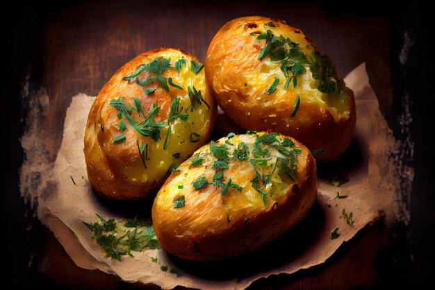 Delicious Young baked potatoes