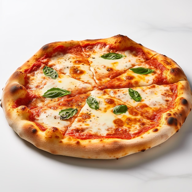 Вкусная и вкусная паровая пицца, изолированная на белом фоне