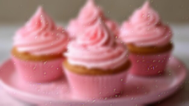 Photo deliciously delightful pink cupcakes ready to be savored