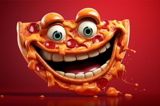 Deliciously Pizza Shaped cartoon 3d