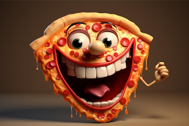 Deliciously Pizza Shaped cartoon 3d