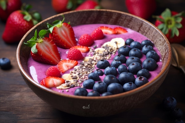 Deliciously Vibrant Berries on a 32 Smoothie Bowl