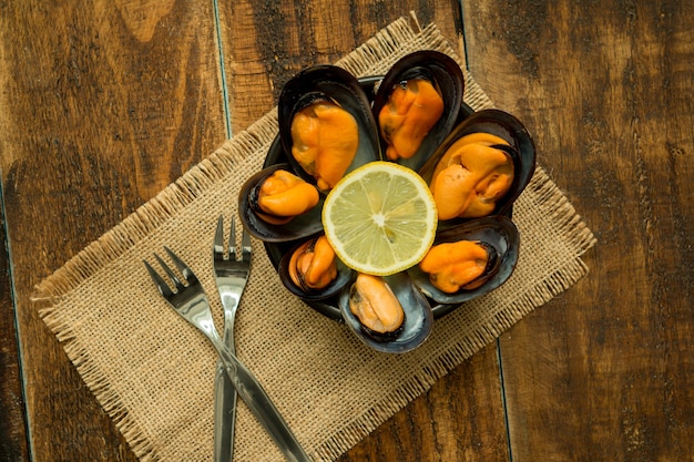 Delicius appetizer with natural mussels