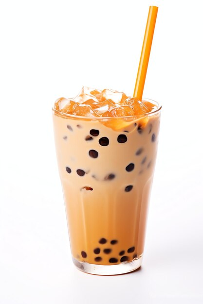 a delicius bubble milk tea with berry topping