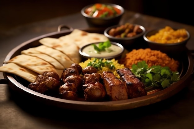 Delicius eten Midden-Oosterse Arabische of mediterrane eettafel