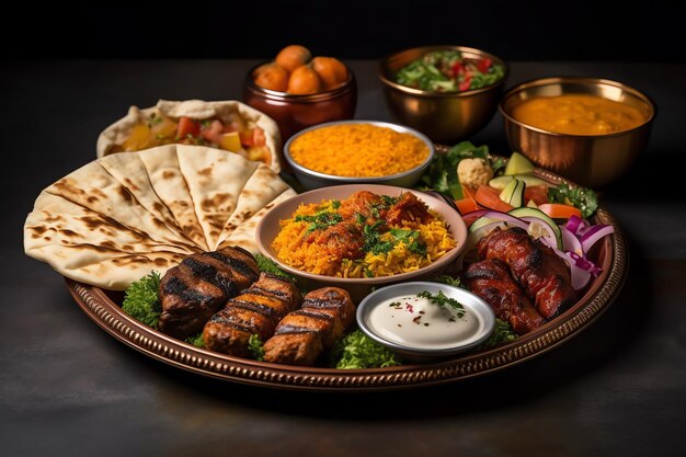 Delicius eten Midden-Oosterse Arabische of mediterrane eettafel