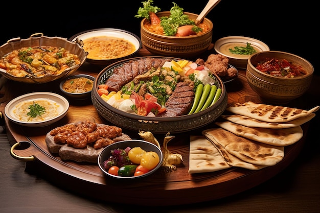 delicius Midden-Oosterse Arabische of mediterrane eettafel