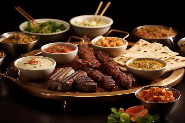 delicius Midden-Oosterse Arabische of mediterrane eettafel