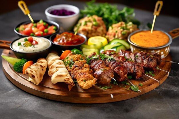 delicius Midden-Oosterse Arabische of mediterrane eettafel