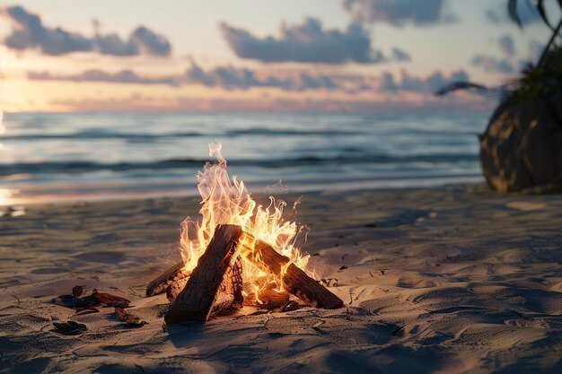 Photo delight in the captivating sight of a campfire bur generative ai