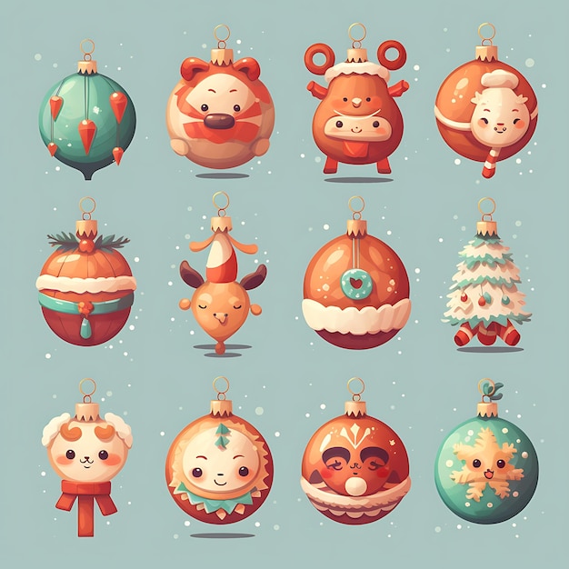 Delight in Cute Drawings of Christmas Characters and Festive Decorations