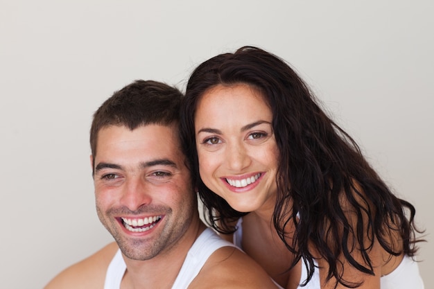 Delighted couple relaxing in each others Company 