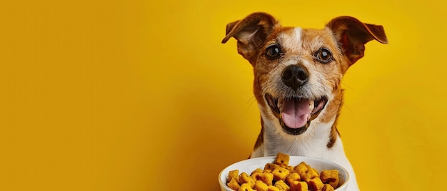 A delighted dog looks up with a wide smile