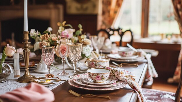 사진 delightful afternoon tea with cakes and pastries