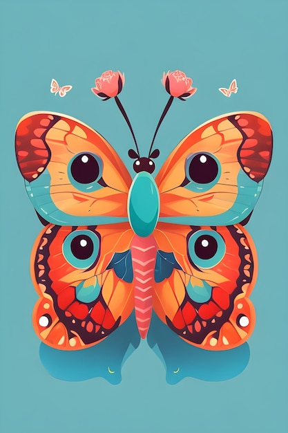 delightful butterfly illustration type vector