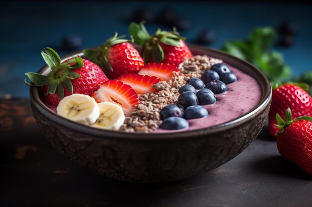 A Delightful CloseUp of Our Vibrant Smoothie Bowl Captured in 32 Aspect Ratio