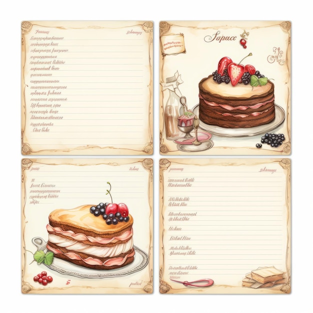 Delightful Delicacies Patisserie Recipes voor 3x5 receptkaarten met uitzondering van cakes