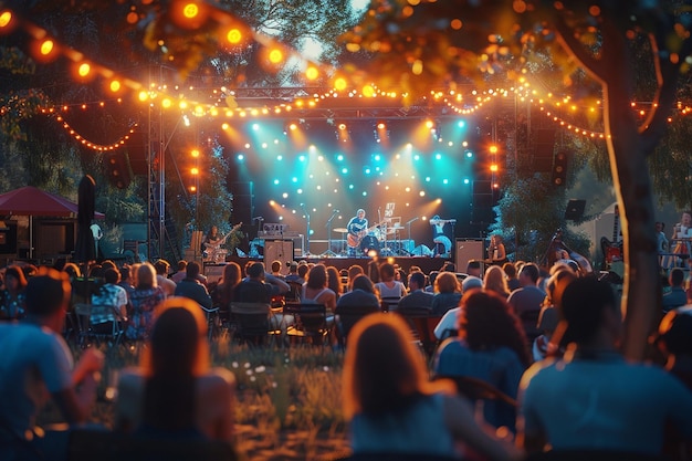 Delightful outdoor concert on a summer evening oct