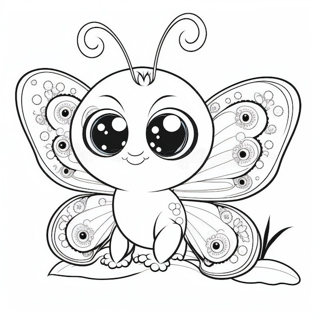 Delightful owl outline illustration for coloring book page. Coloring card for kids and adults.