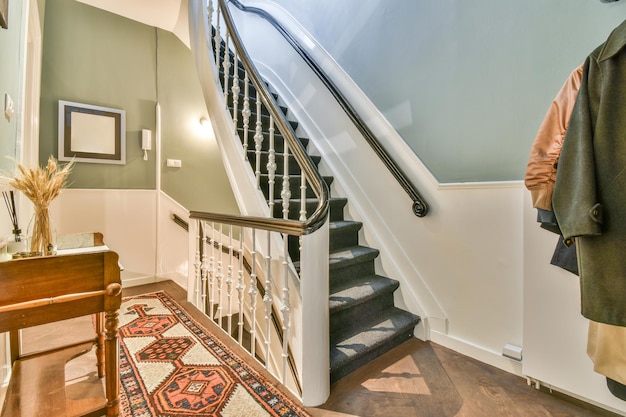 Photo delightful staircase with nice handcuffs