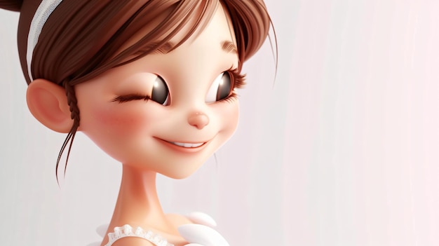 A delightful and vibrant 3D illustration of a ballerina with an infectious smile This closeup portrait showcases the graceful dancers happiness radiating positivity and joy Perfect for
