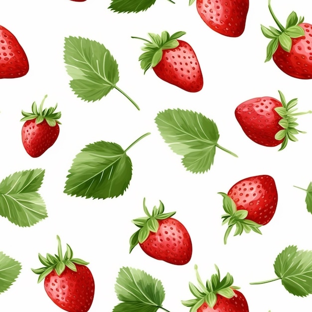 Photo delightful watercolor strawberry seamless pattern this vivid and refreshing fruitthemed wallpaper is perfect for adding a touch of natural beauty to your home or digital projects