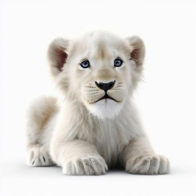 Delightful White Lion Smile Generative AI