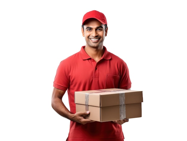 Delivery boy isolated