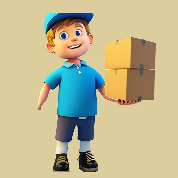 A delivery boy with parcel