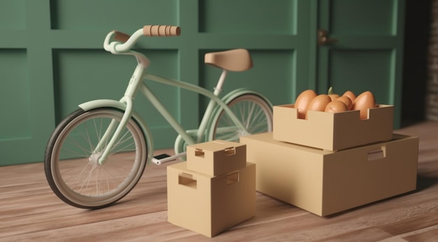 Delivery concept of different subjects delivery created with Generative AI technology