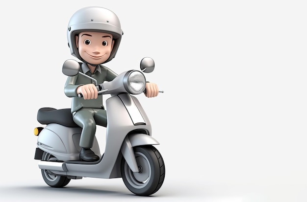 Delivery courier man riding a motorcycle Fast online delivery service Online order