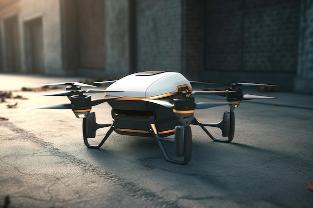 Delivery drone Autonomous delivery robot AI generated