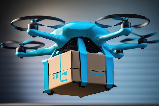 Delivery drone with box cargo automatic delivery