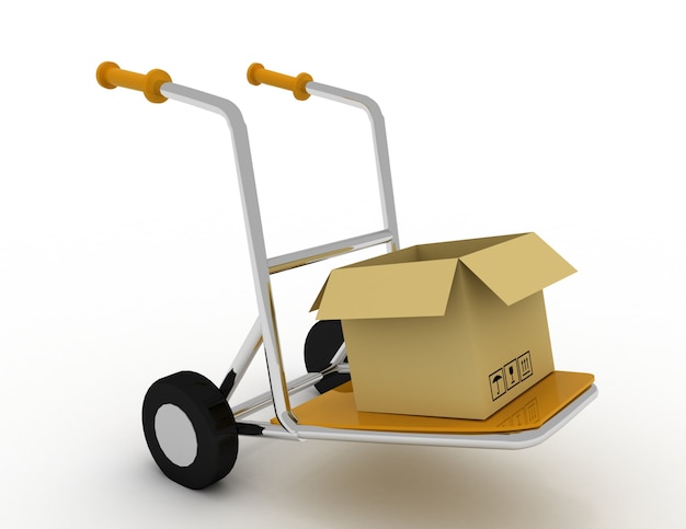 Delivery of goods concept. 3d rendered illustration