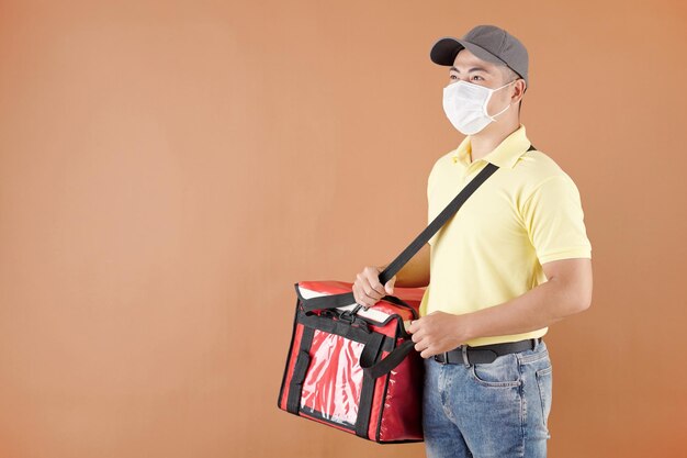 Delivery Man in Medical Mask