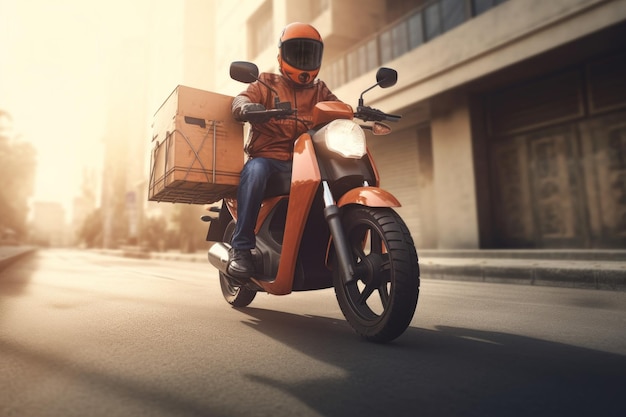 Delivery motorbike driver Generate Ai