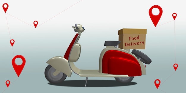 Delivery motorcycle city map point gps coordinate locator\
pin