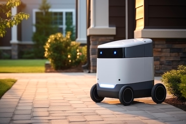 Delivery robot or courier Selfdriving robotic car