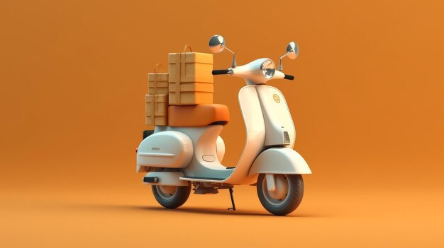 Delivery Scooter with Package AI generated