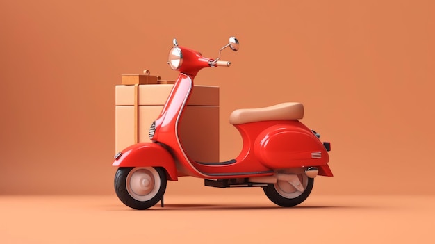 Delivery Scooter with Package AI generated