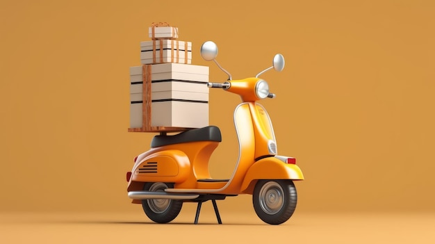 Delivery Scooter with Package AI generated